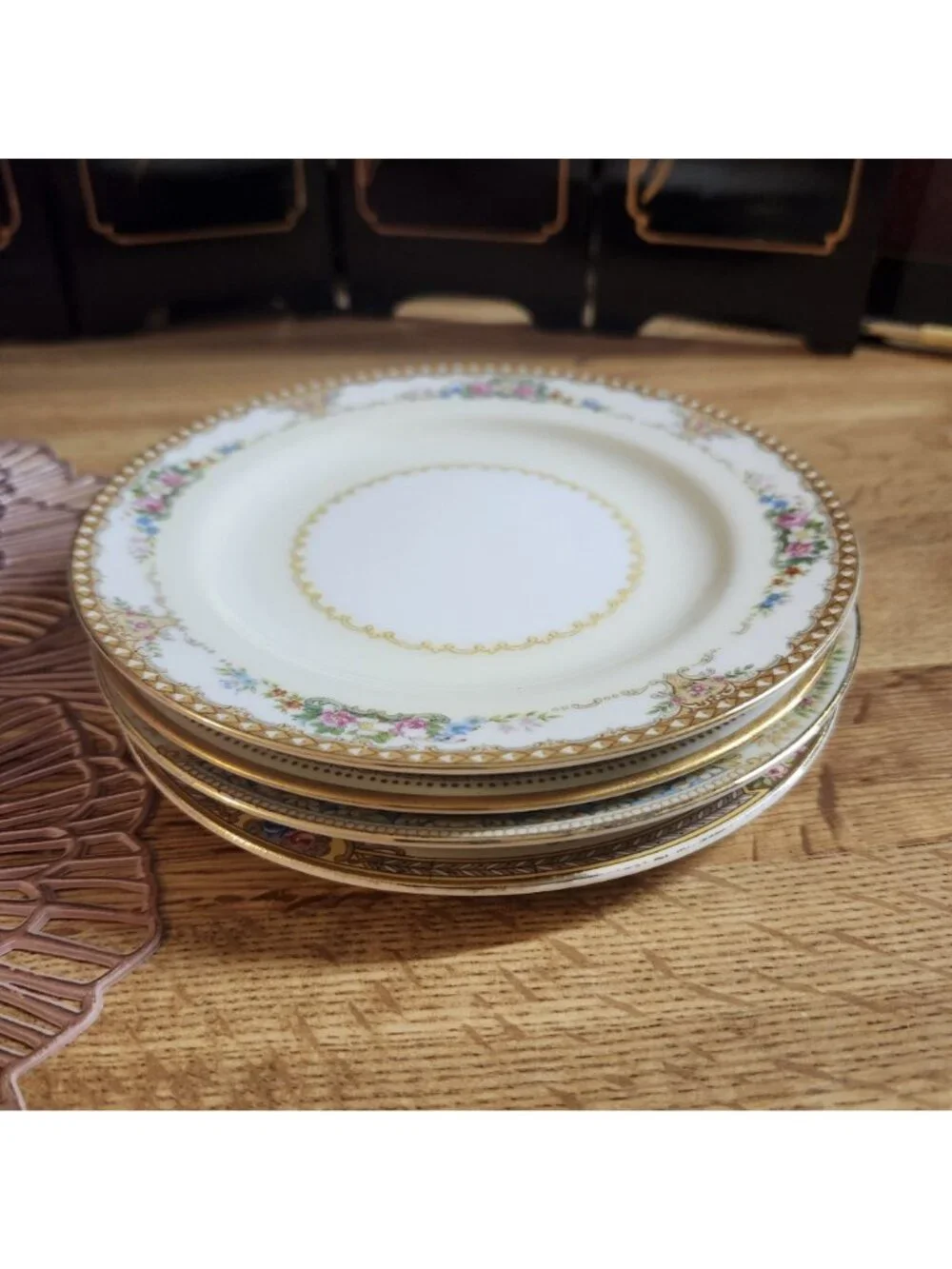 Mismatched Gold Cake Plates ~6.25